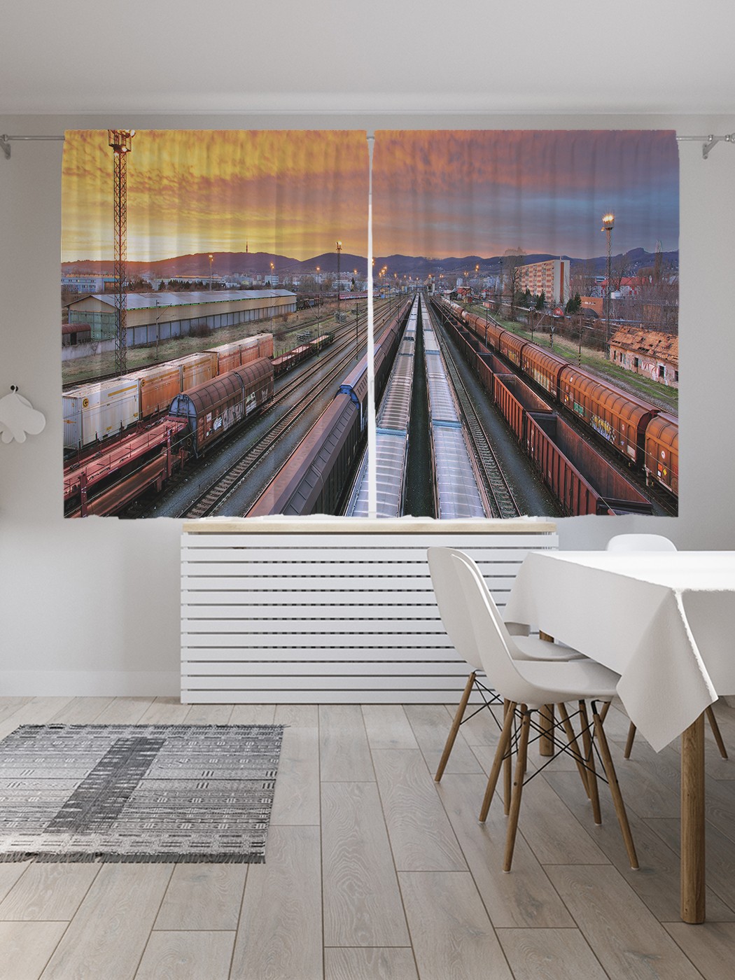 

Классические шторы JoyArty "Грузовые составы", серия Oxford DeLux, 2 полотна 145x180 см, Грузовые составы