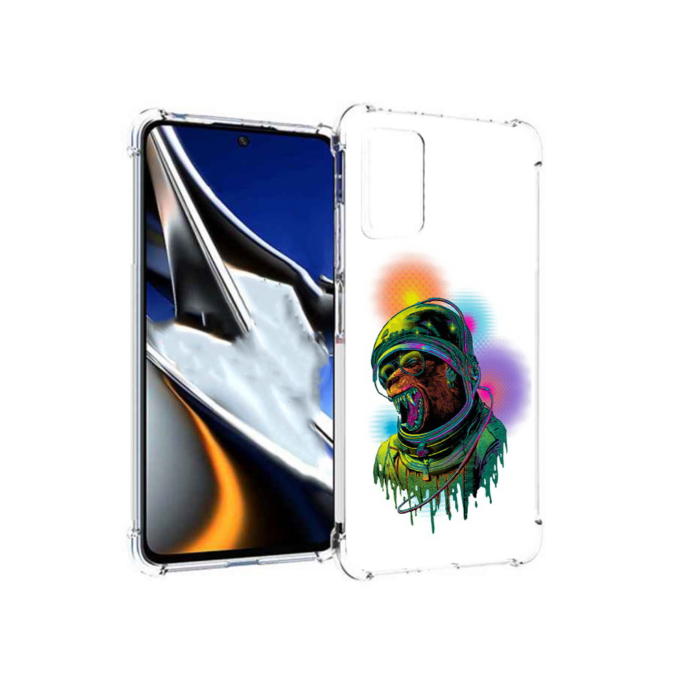 

Чехол MyPads Tocco для Xiaomi Poco X4 Pro 5G медведь космонавт, Прозрачный, Tocco