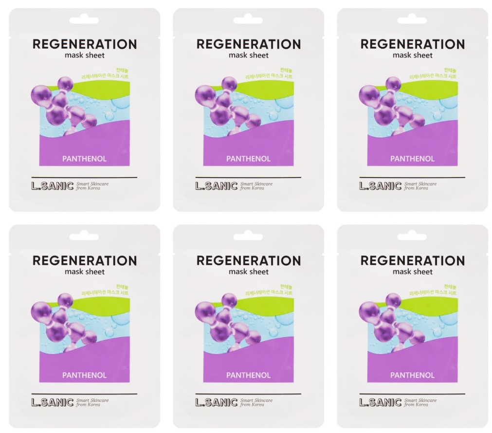 Тканевая маска L.Sanic с пантенолом восстанавливающая 25 мл 6 шт