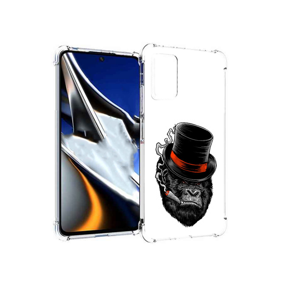 

Чехол MyPads Tocco для Xiaomi Poco X4 Pro 5G дизайнерская горилла, Прозрачный, Tocco