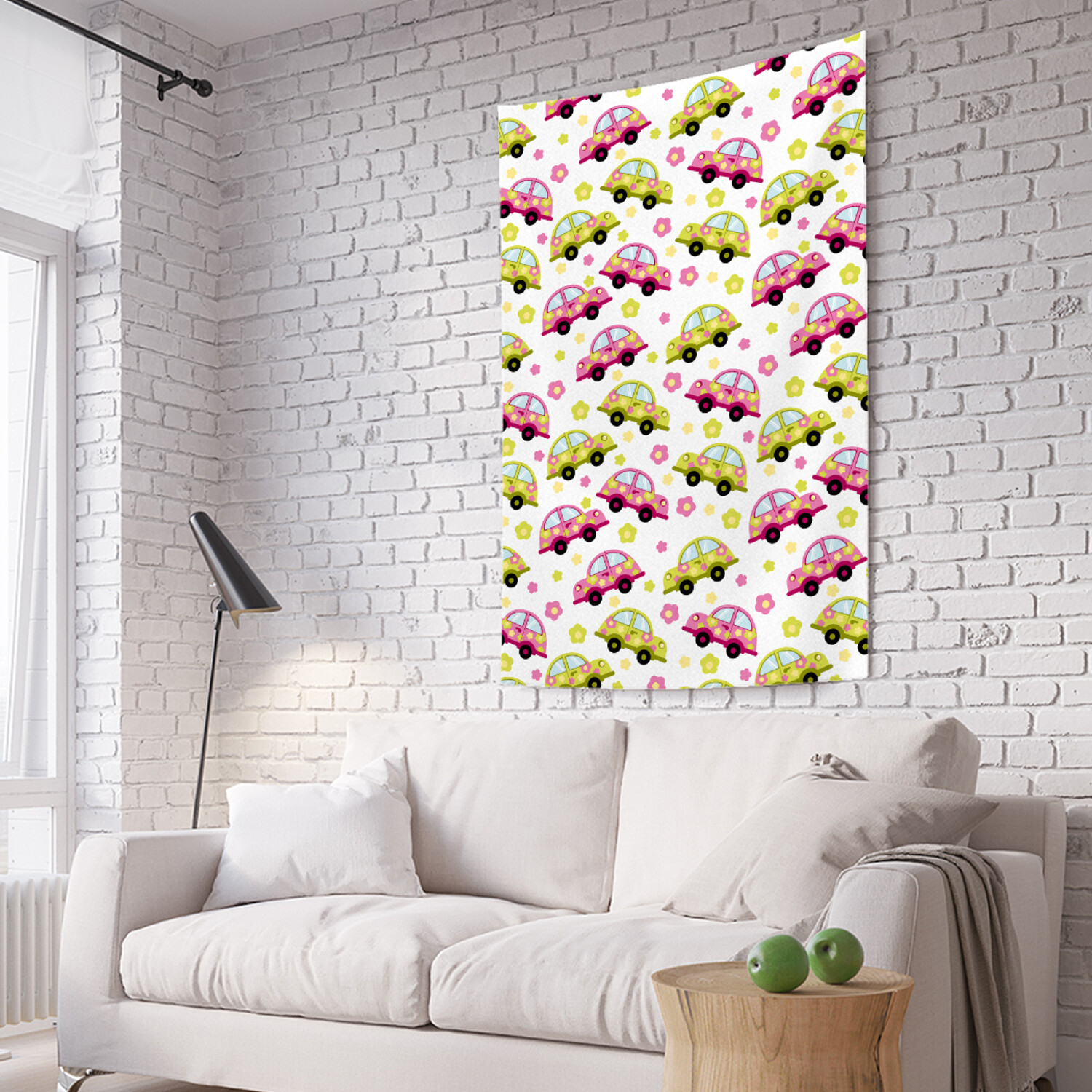 

Вертикальное фотопанно на стену JoyArty Цветочные машинки 150x200 см, Цветочные машинки