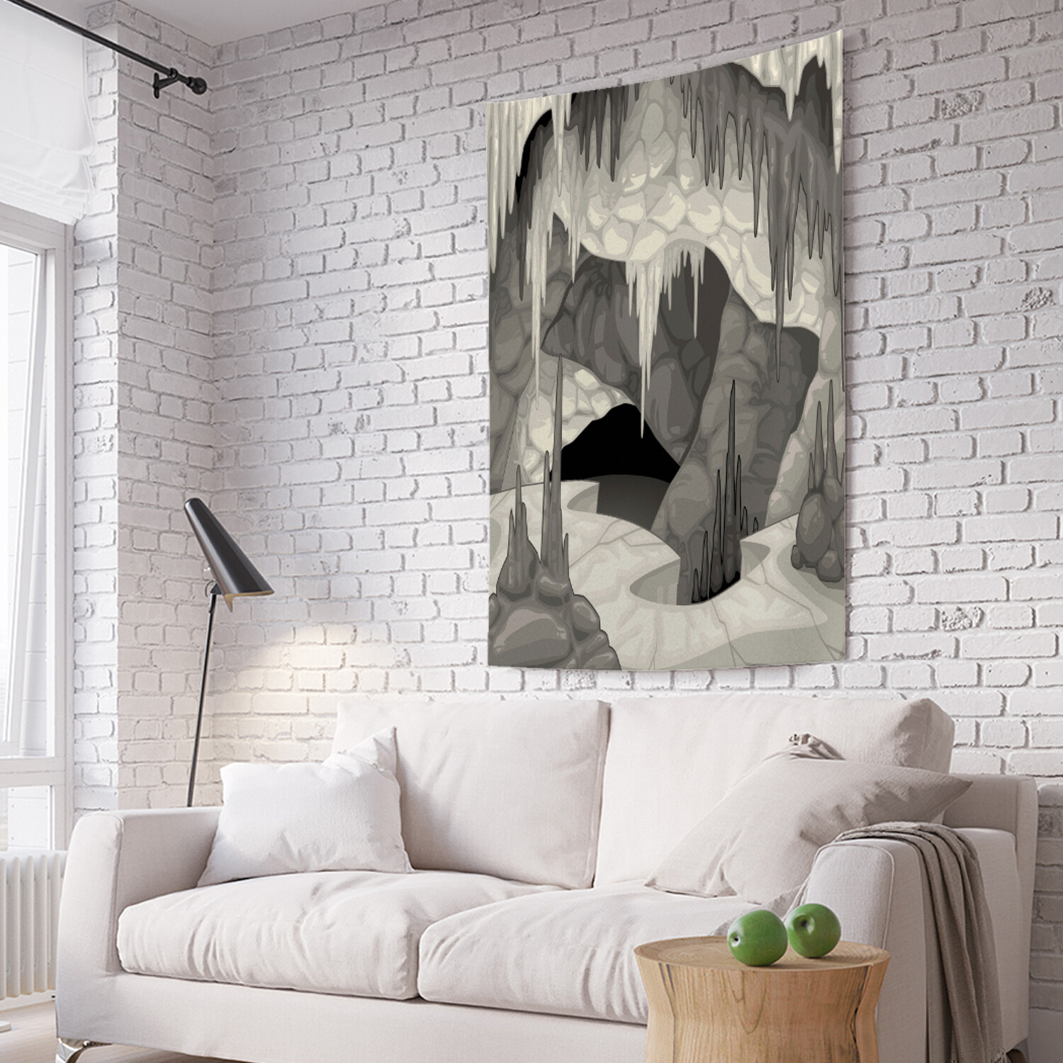 

Вертикальное фотопанно на стену JoyArty Сталактиты в пещере 150x200 см, Сталактиты в пещере