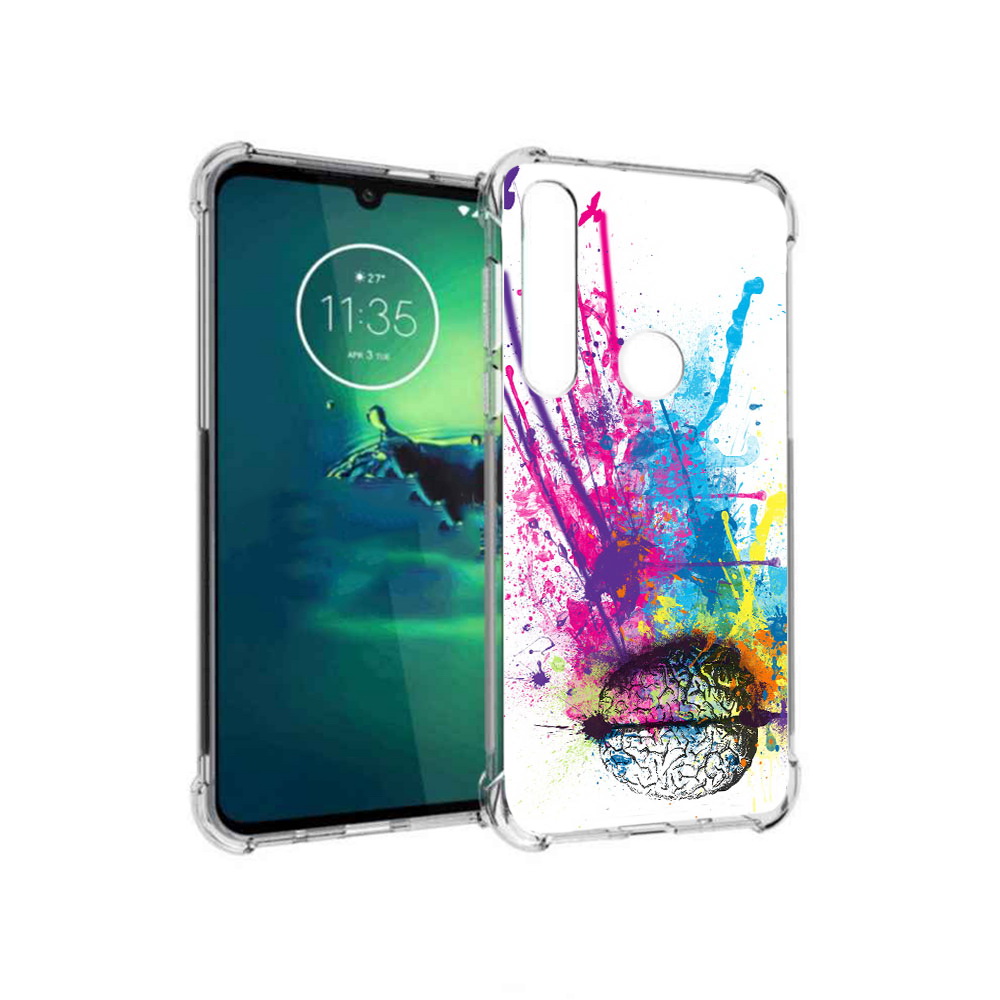 

Чехол MyPads Tocco для Motorola Moto G8 Plus яркий красочный мозг (PT227062.344.710), Прозрачный, Tocco