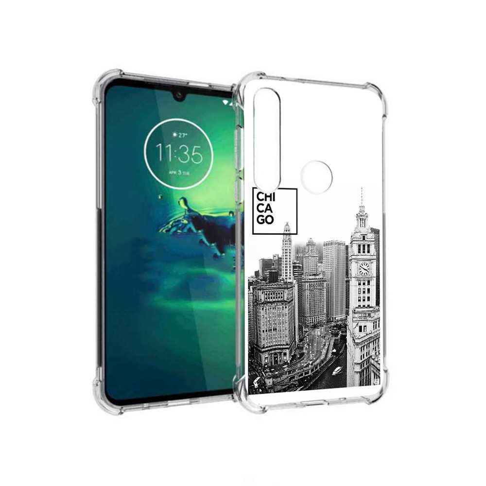 

Чехол MyPads Tocco для Motorola Moto G8 Plus черно белый чикаго (PT227062.344.689), Прозрачный, Tocco