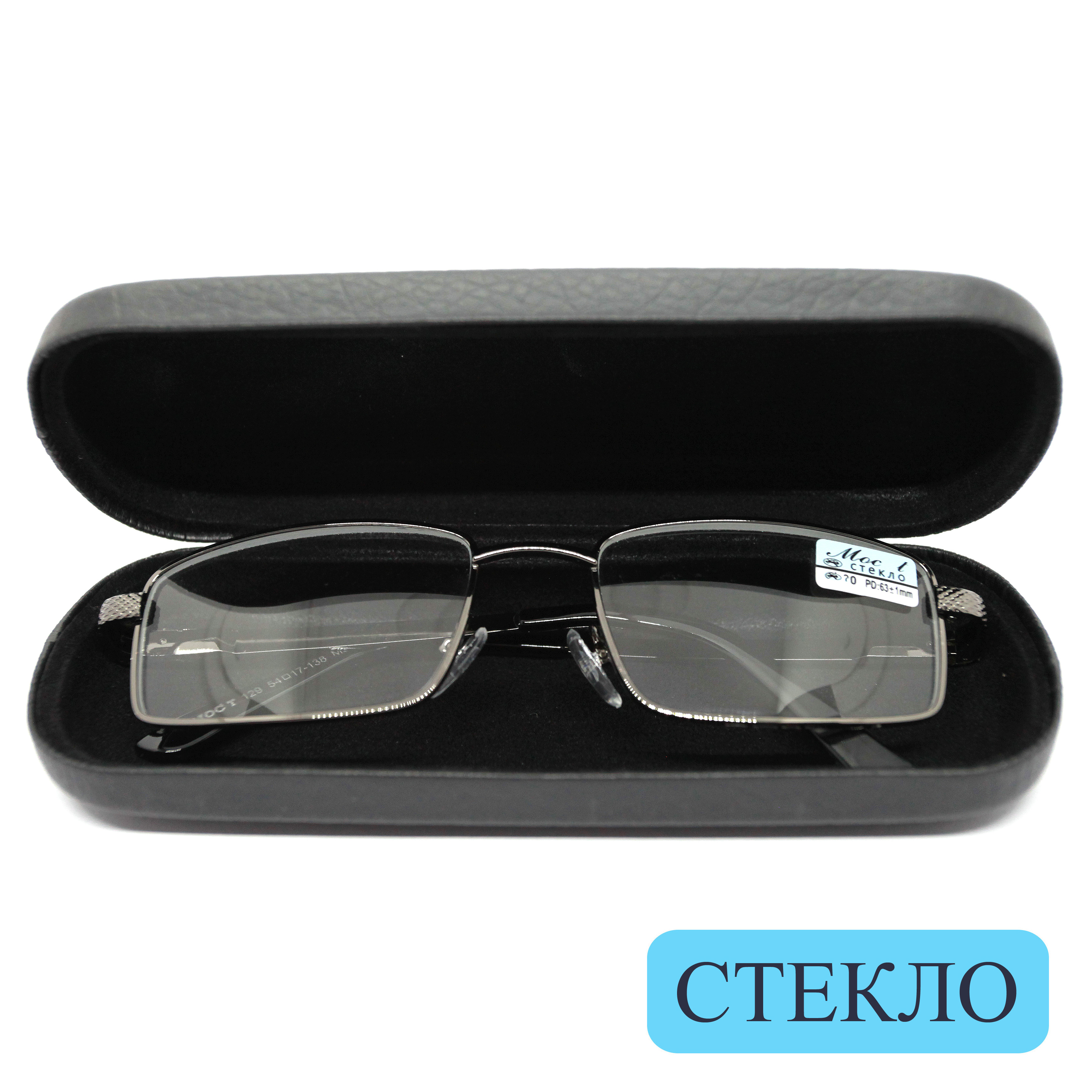 Готовые очки МОСТ 129 M2 со стеклянной линзой, +3,75 с футляром, серый, РЦ 62-64