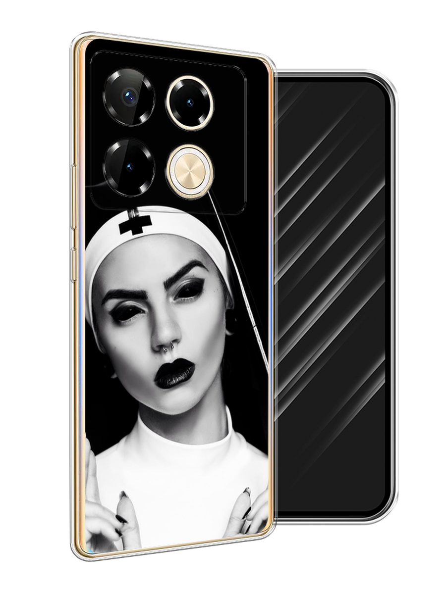 

Чехол Awog на Infinix Note 40 Pro "Черная монашка", Серый;черный, 3105750-1