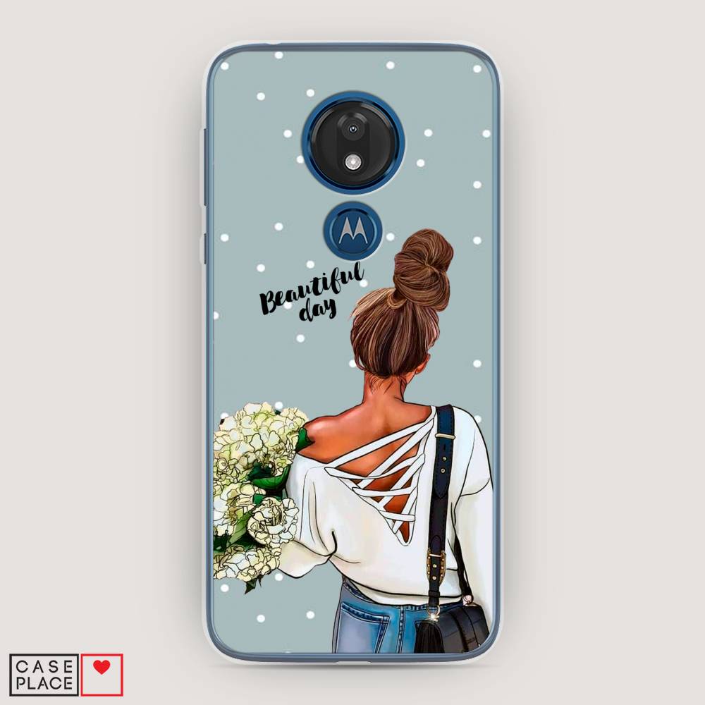 

Чехол Awog на Motorola Moto G7 / Моторола Мото G7 "Beautiful day", Голубой;коричневый;бежевый, 241150-6