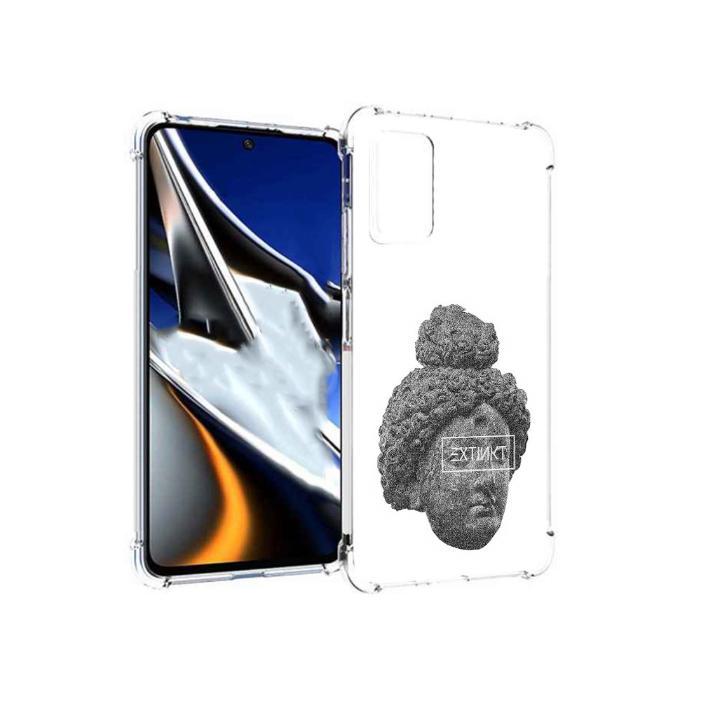 

Чехол MyPads Tocco для Xiaomi Poco X4 Pro 5G каменное лицо девушки, Прозрачный, Tocco
