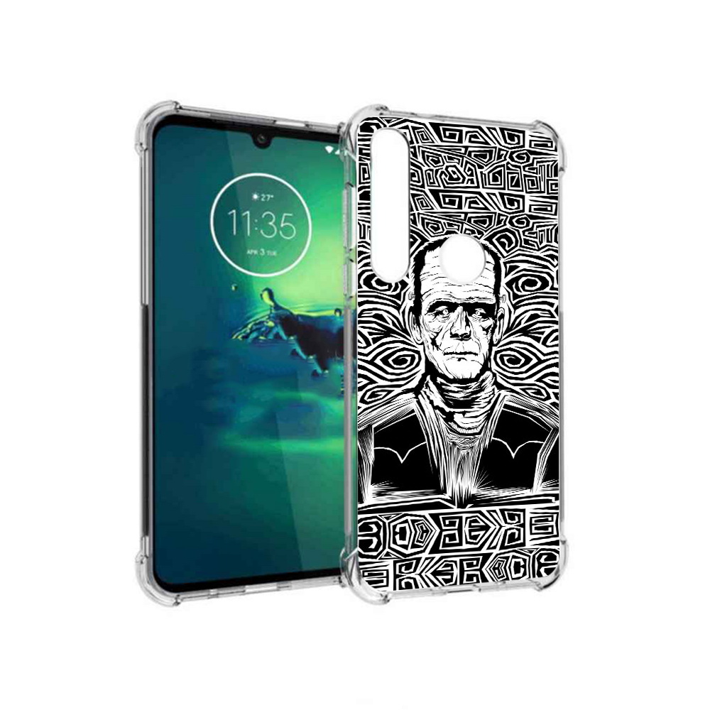 

Чехол MyPads Tocco для Motorola Moto G8 Plus франкенштейн черно белый (PT227062.344.661), Прозрачный, Tocco
