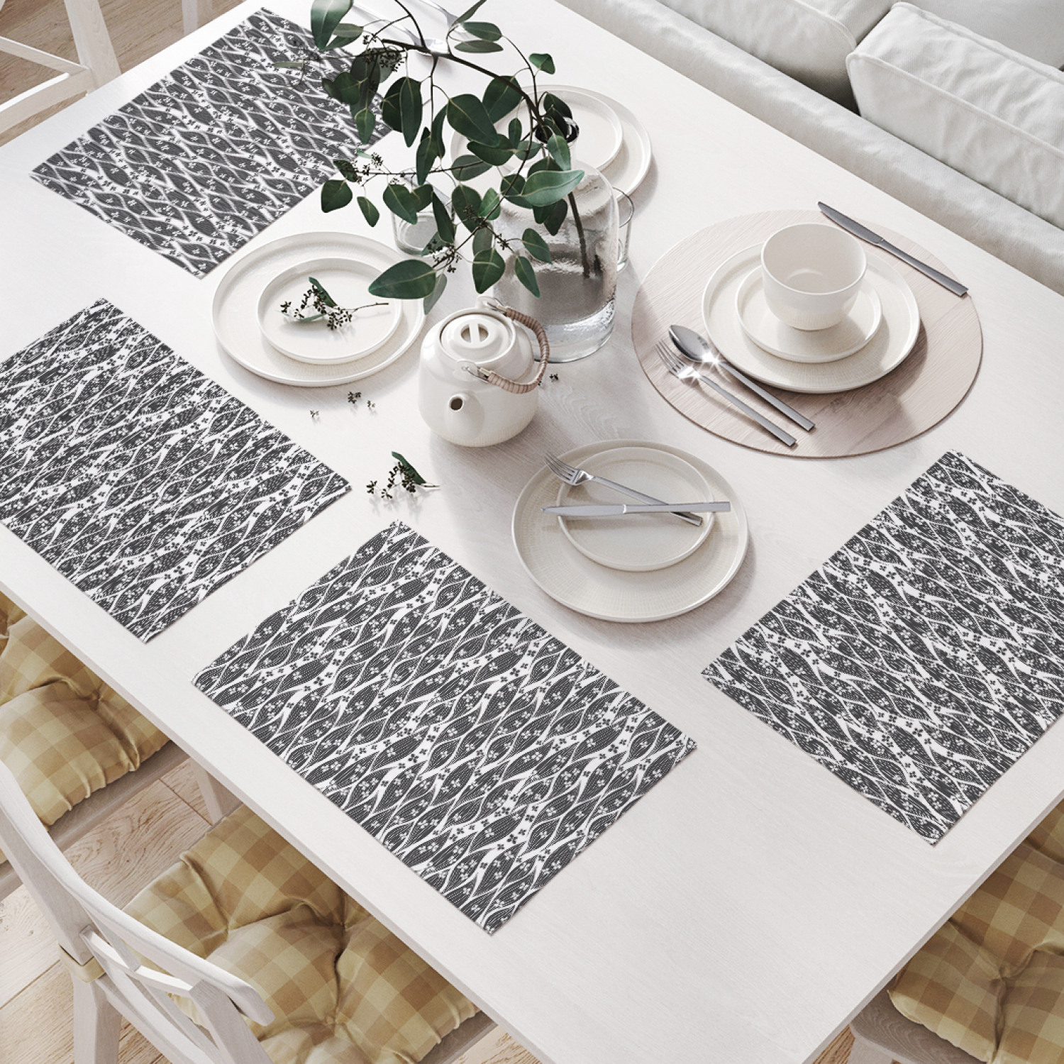 

Комплект салфеток JoyArty "Цветочный зентангл" (32х46 см, 4 шт.), Цветочный зентангл