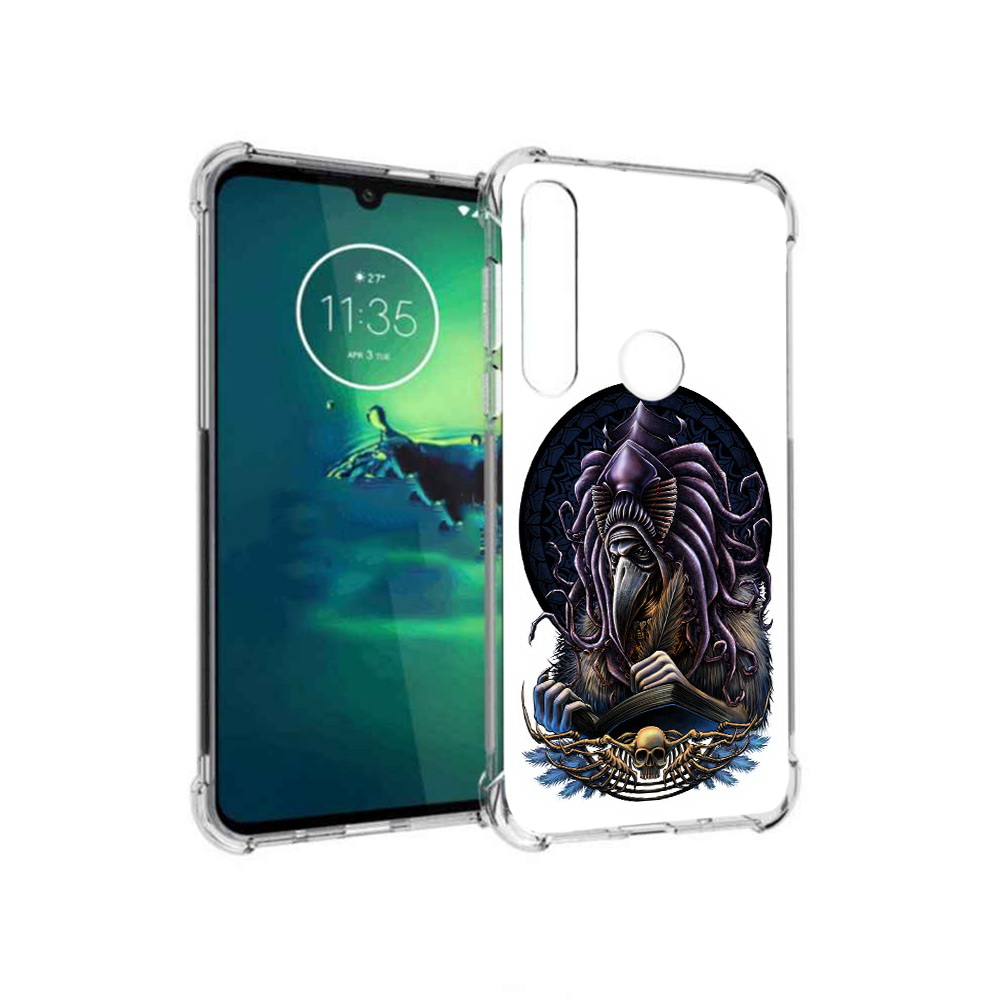 

Чехол MyPads Tocco для Motorola Moto G8 Plus умный ворон (PT227062.344.650), Прозрачный, Tocco