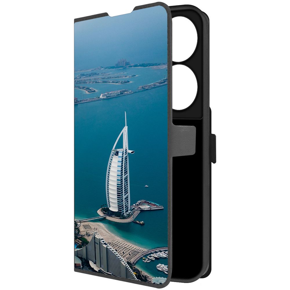 

Чехол-книжка Krutoff Eco Book для Honor X7b ОАЭ, Бурдж-эль-Араб (черный)