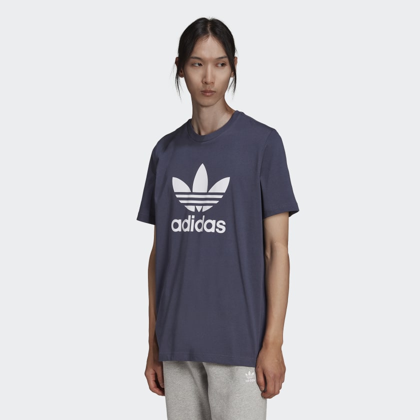 фото Футболка мужская adidas trefoil t-shirt синяя l