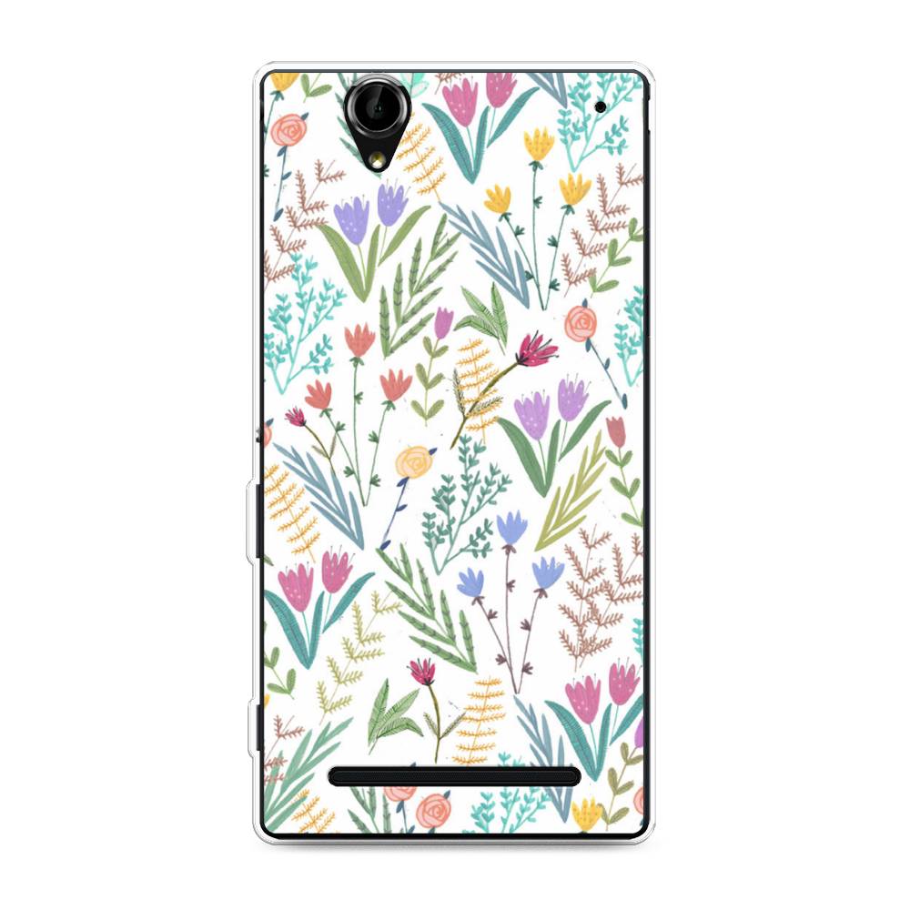 

Чехол Awog на Sony Xperia T2 Ultra "Полевые цветы рисунок", Разноцветный, 50950-8