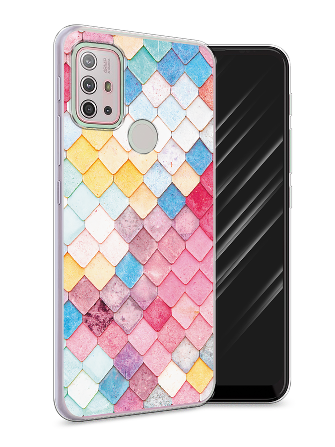 

Чехол Awog на Lenovo K13 Note/Motorola Moto G10/G20/G30 "Нежные ромбики", Разноцветный, 242150-4