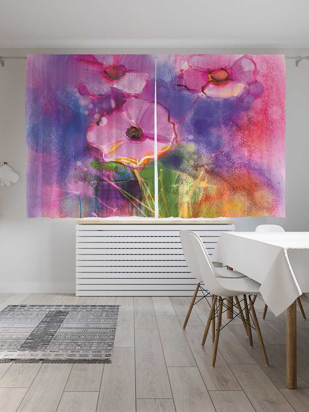 фото Классические шторы joyarty "цветочное умиление", серия oxford delux, 2 полотна 145x180 см