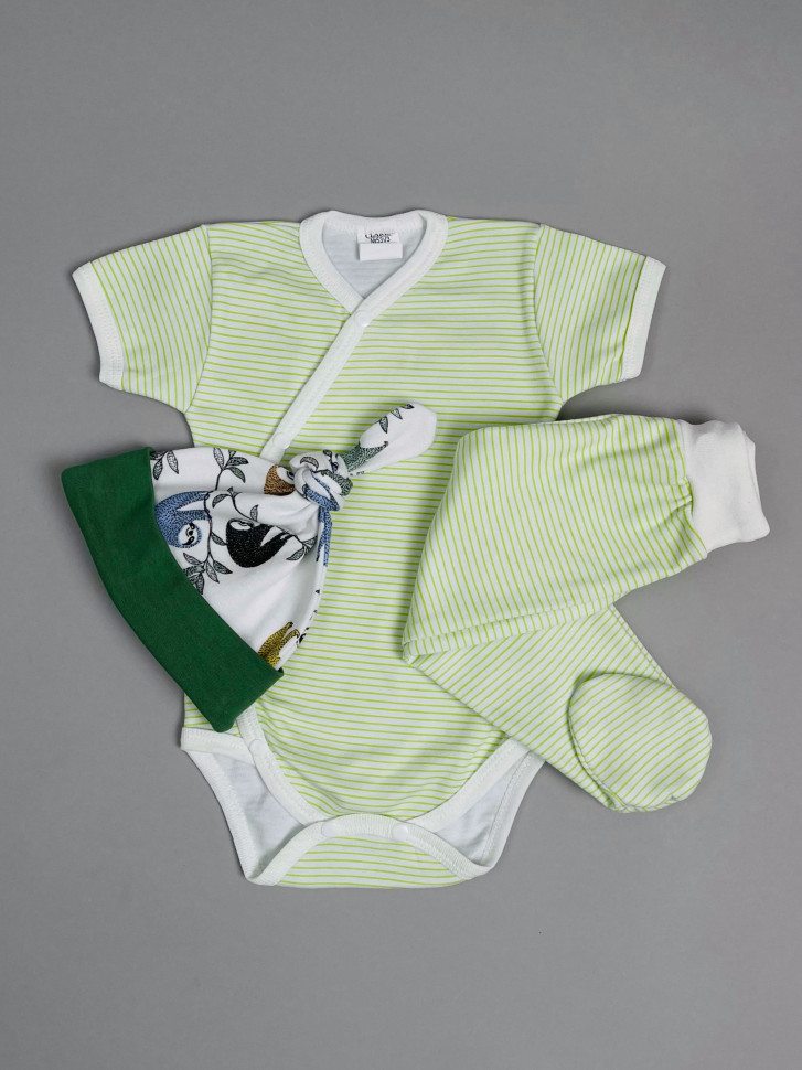 Комплект одежды детский Clariss КПолоска, зеленый, 74