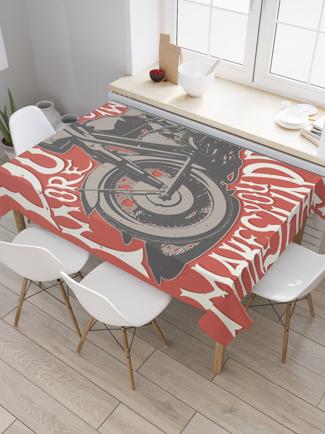 

Скатерть прямоугольная JoyArty "Делай больше того, что делает тебя счастливым" 120x145 см, Красный, Делай больше того, что делает тебя счастливым