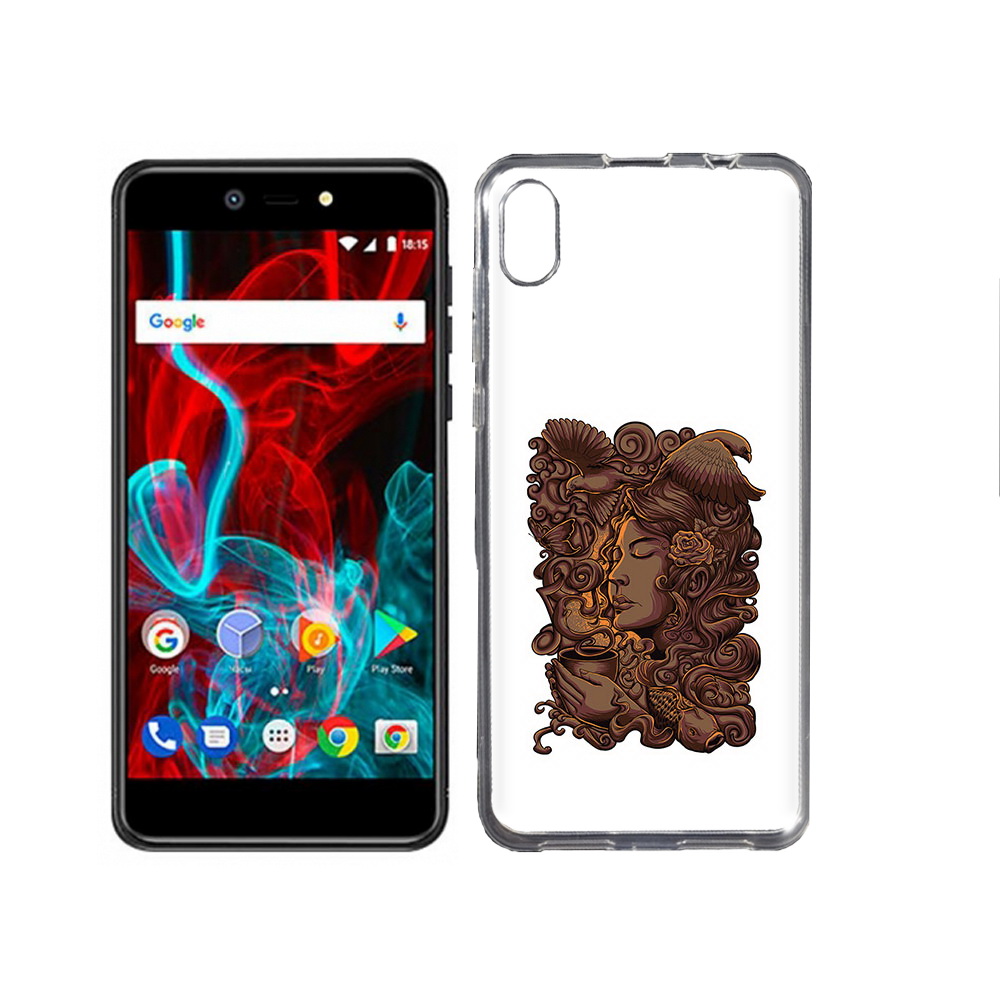 

Чехол MyPads Tocco для BQ-5211 Strike девушка с длинными волосами абстракция, Прозрачный, Tocco