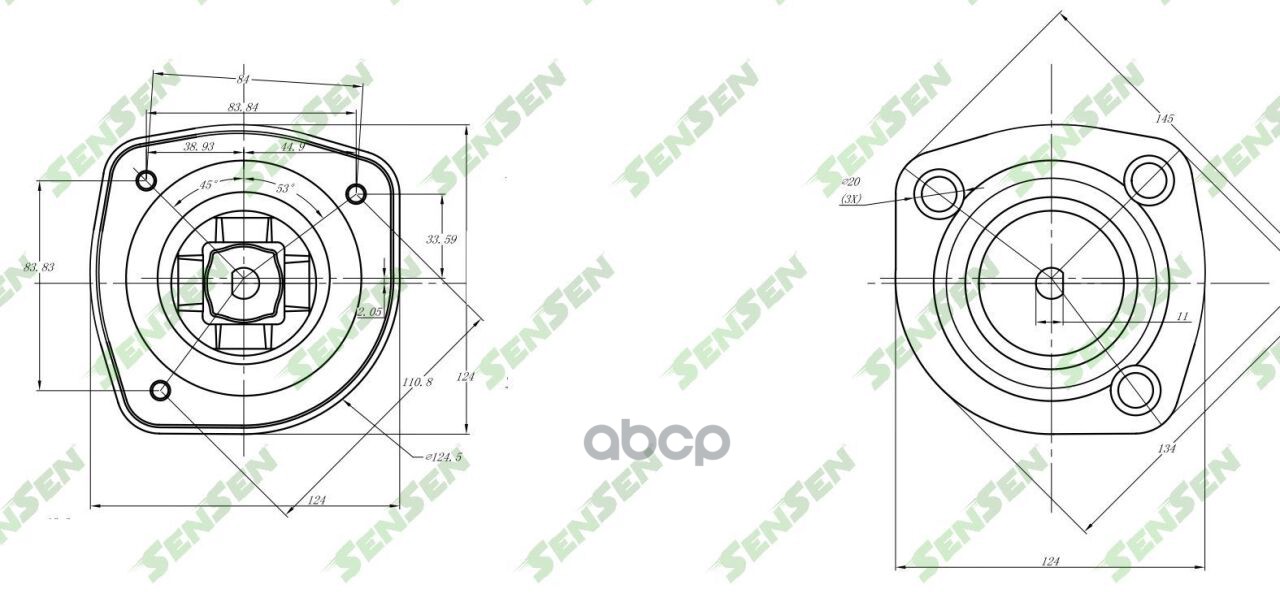 Опора амортизатора Sensen M61044