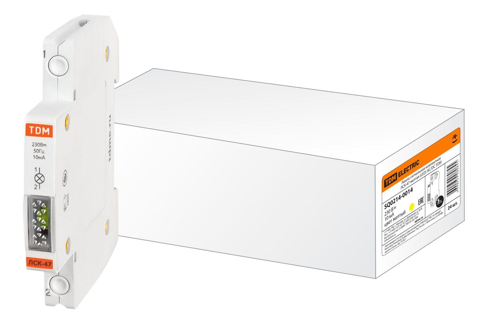 

Лампа сигнальная компактная ЛСК-47 желтая (LED) AC/DC TDM, SQ0214-0014