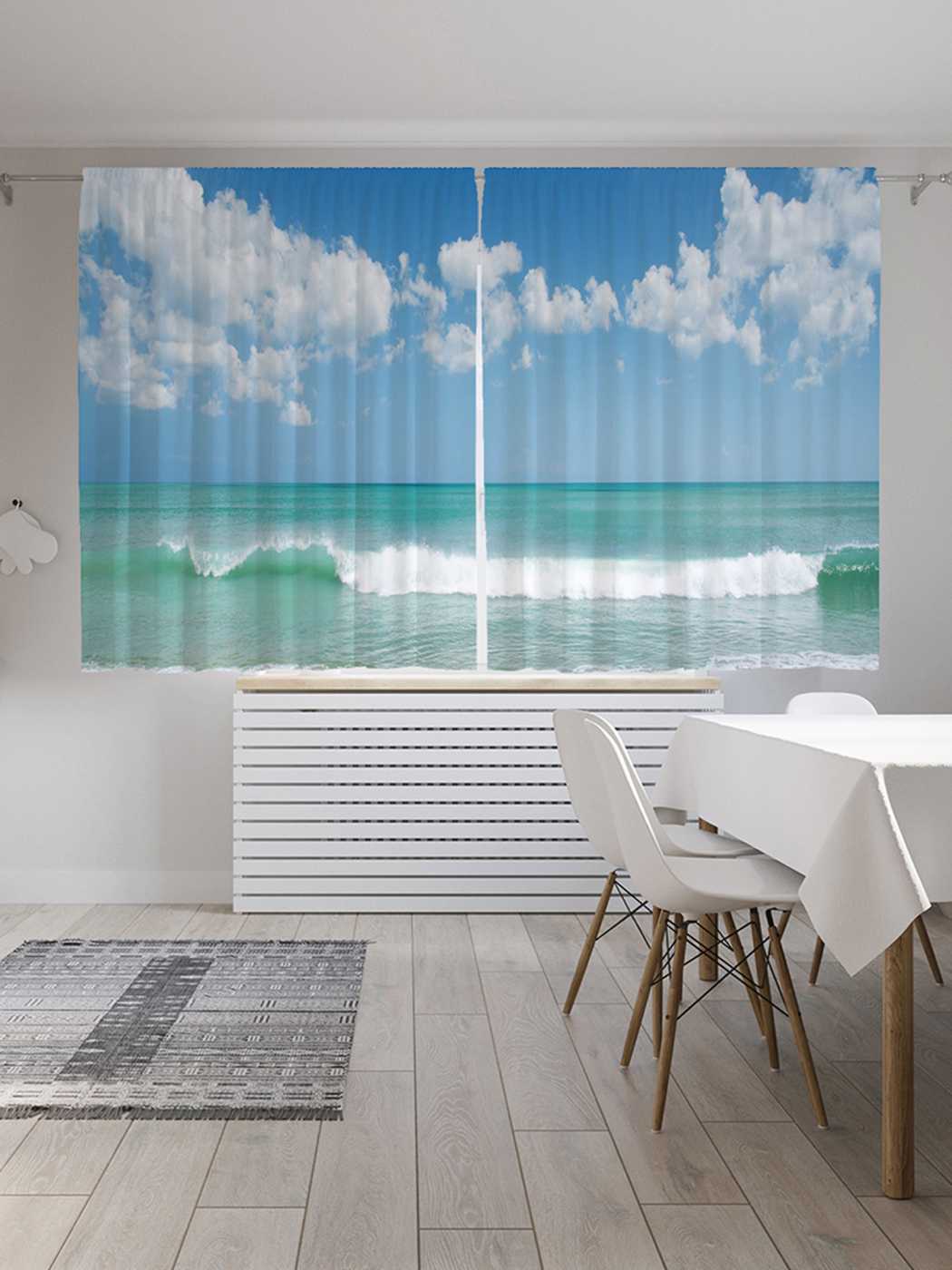 фото Классические шторы joyarty "рай туриста", серия oxford delux, 2 полотна 145x180 см