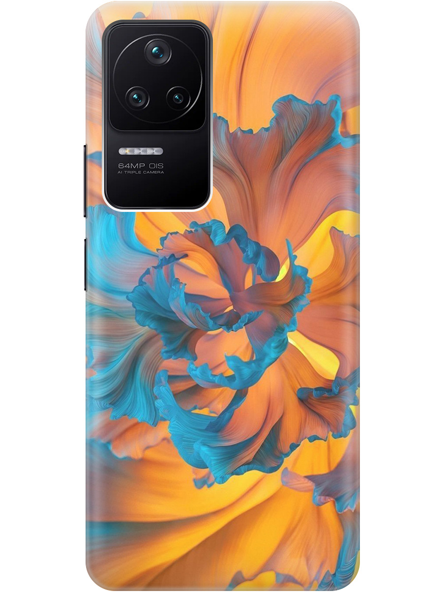 

Силиконовый чехол на Xiaomi Poco F4 с принтом "Желто-синий цветок" прозрачный, Голубой;желтый, 20010511