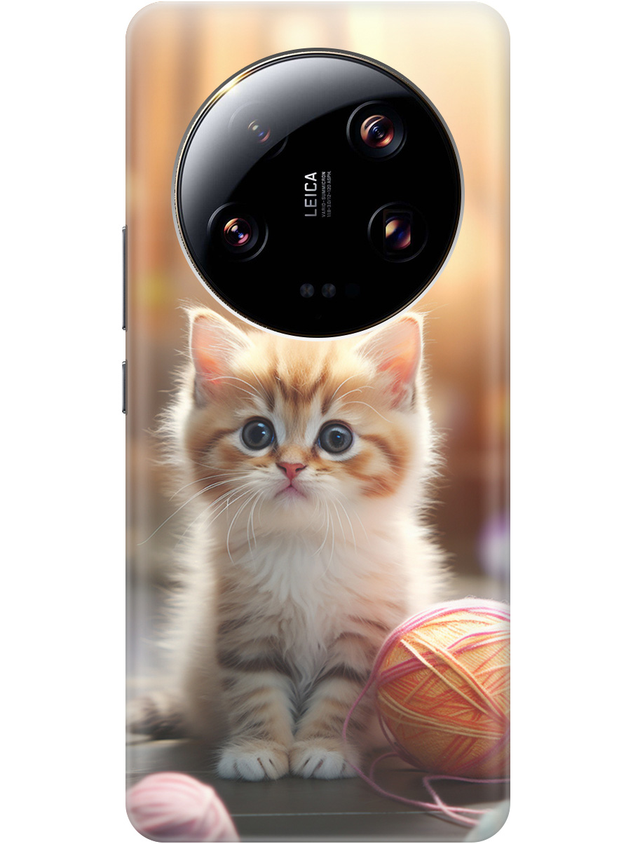 

Силиконовый чехол на Xiaomi 13 Ultra с принтом "Котенок и нити" прозрачный, Белый;желтый;розовый, 20010508