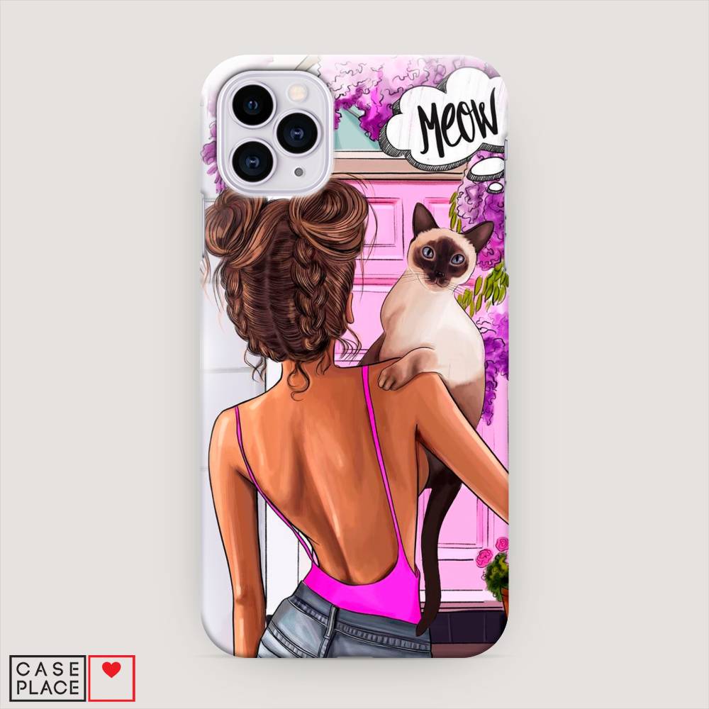 

Пластиковый чехол "Девушка с кошкой" на Apple iPhone 11 Pro, 12320-5