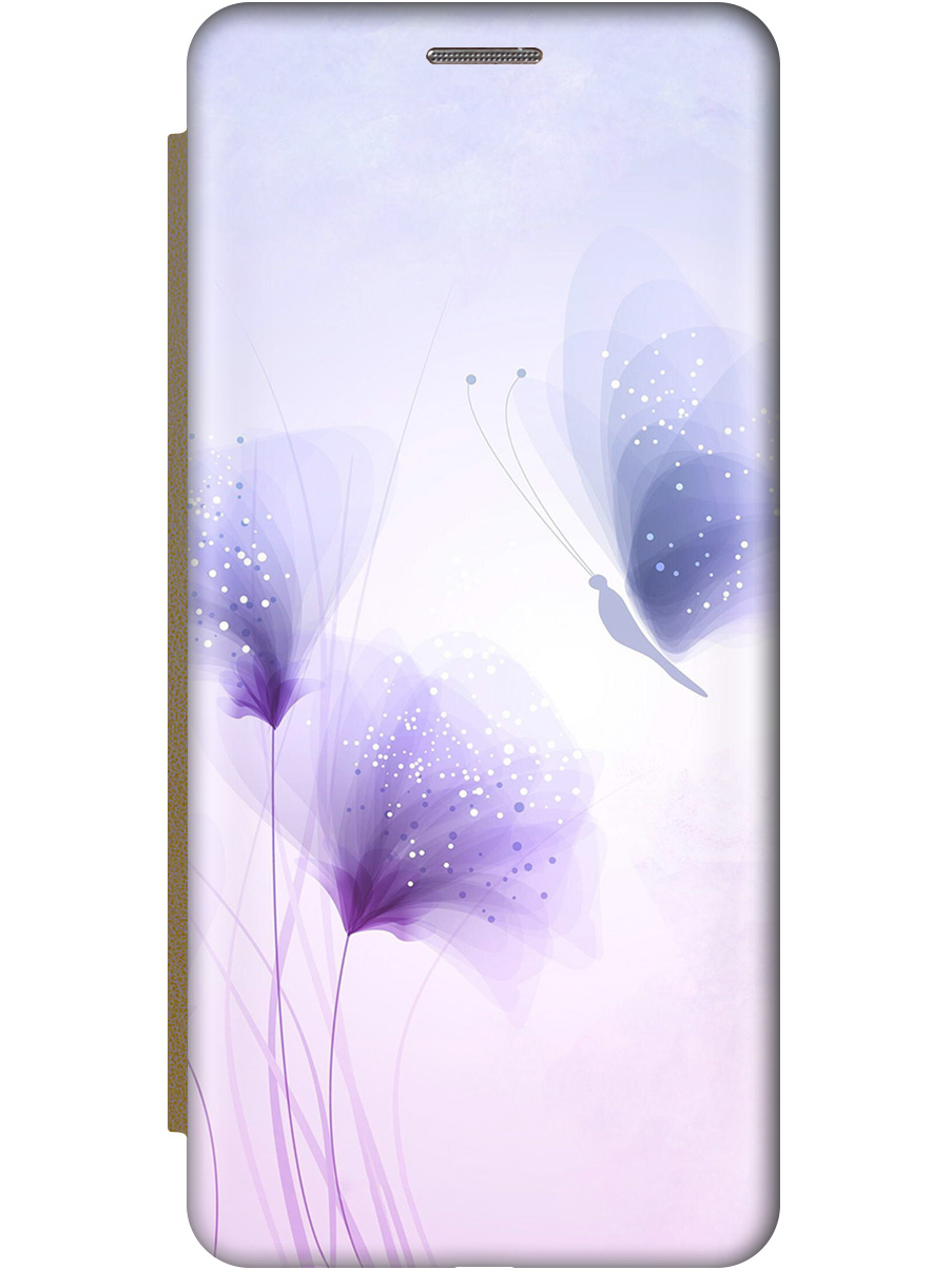 

Чехол-книжка на Xiaomi 12T, 12T Pro c принтом "Бабочка и фиолетовые цветы" золотой, Фиолетовый, 20010498