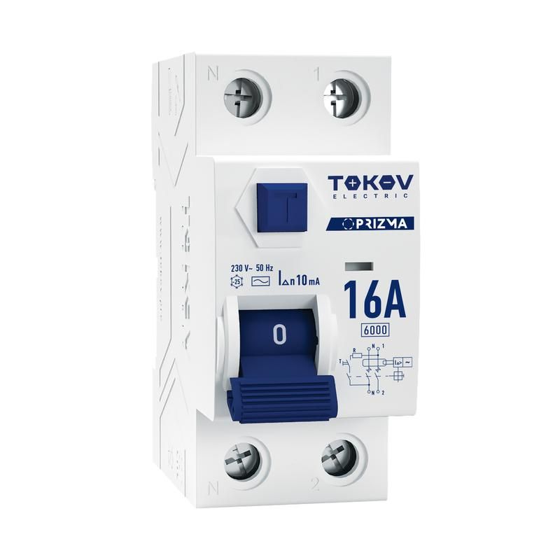 Выключатель дифференциального тока УЗО 2П 1PN 16А 10мА тип AC 6кА TOKOV Electric TKE- 2950₽