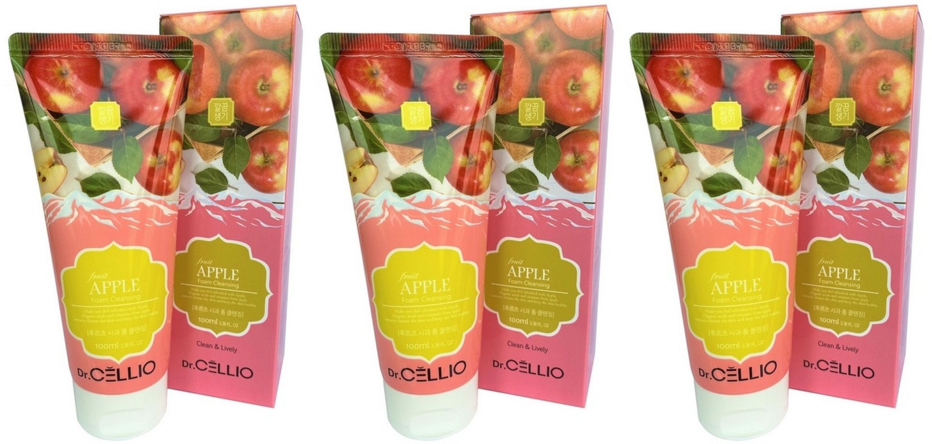 Средство для снятия макияжа Dr. Cellio G70 Fruit Apple 100 мл 3 шт