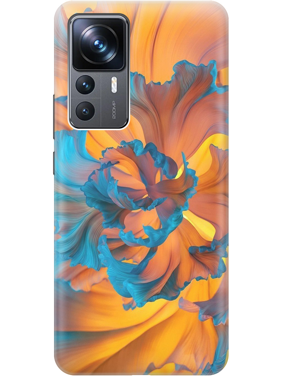 

Силиконовый чехол на Xiaomi 12T, 12T Pro с принтом "Желто-синий цветок" прозрачный, Голубой;желтый, 20010496