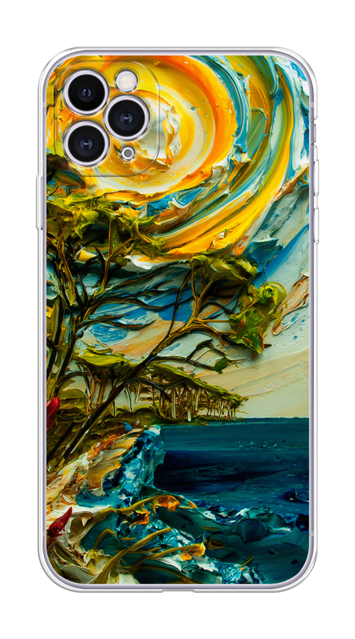 

Чехол на Apple iPhone 11 Pro "Солнце живопись", Желтый;синий, 12350-4