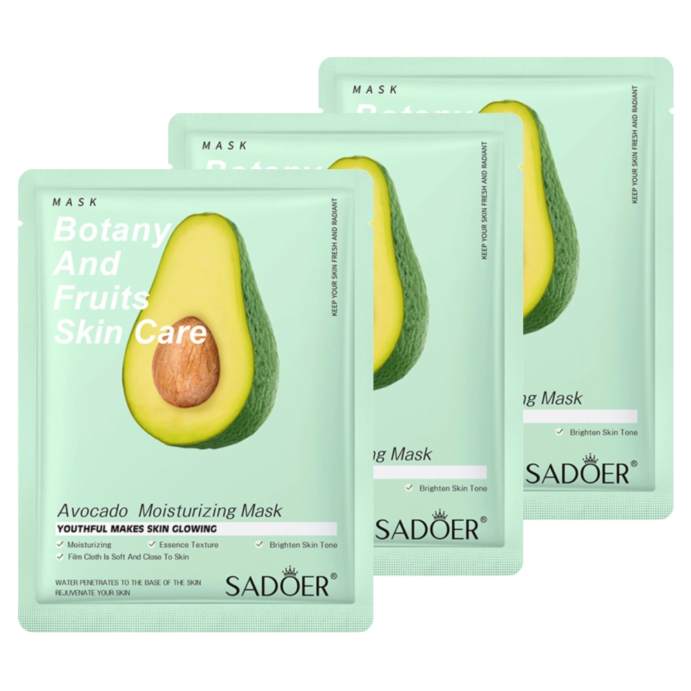 Тканевая маска для лица Sadoer Увлажняющая с экстрактом авокадо 25г 3шт