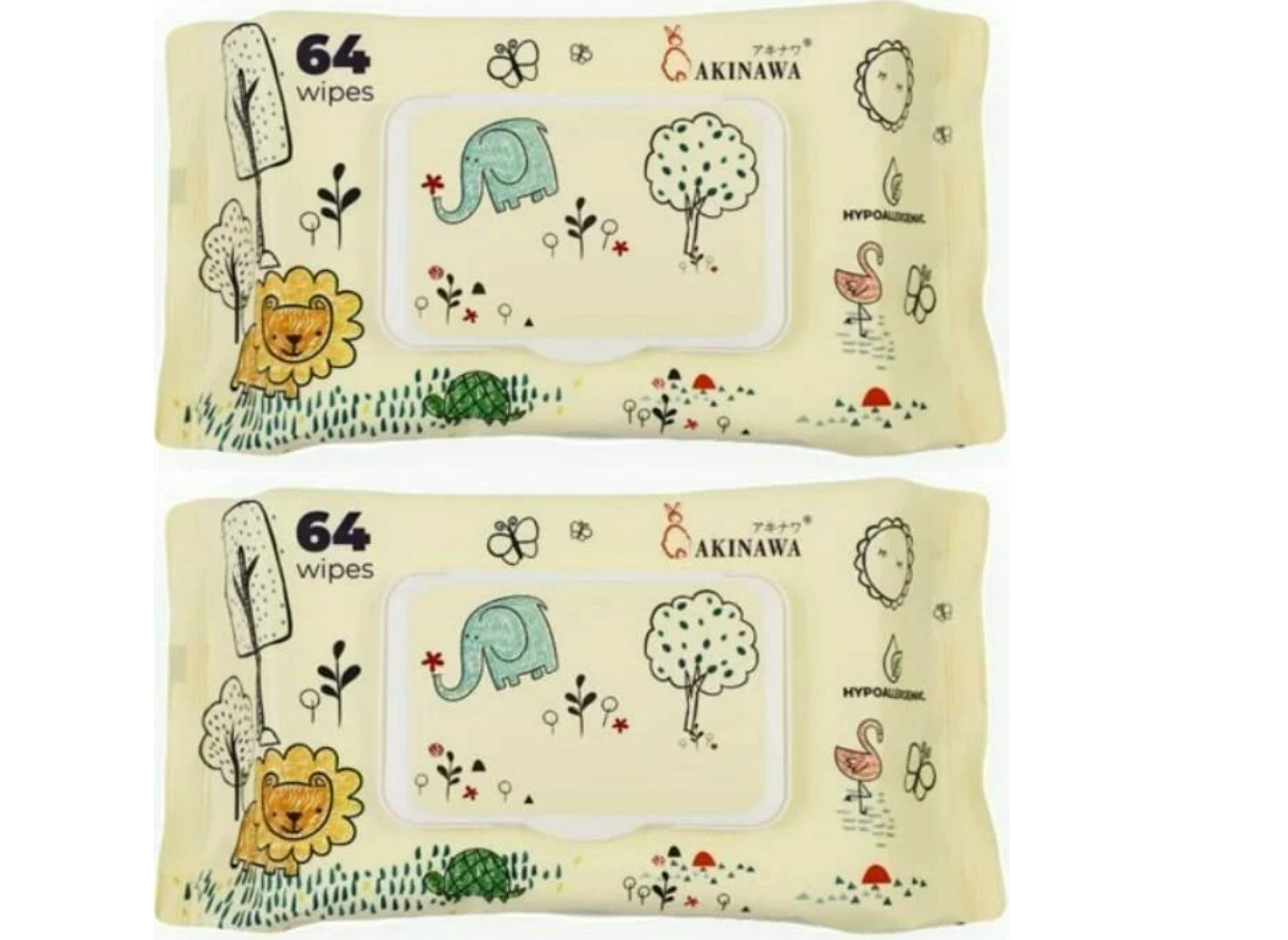 Салфетки влажные детские AKINAWA 64 шт 2 уп