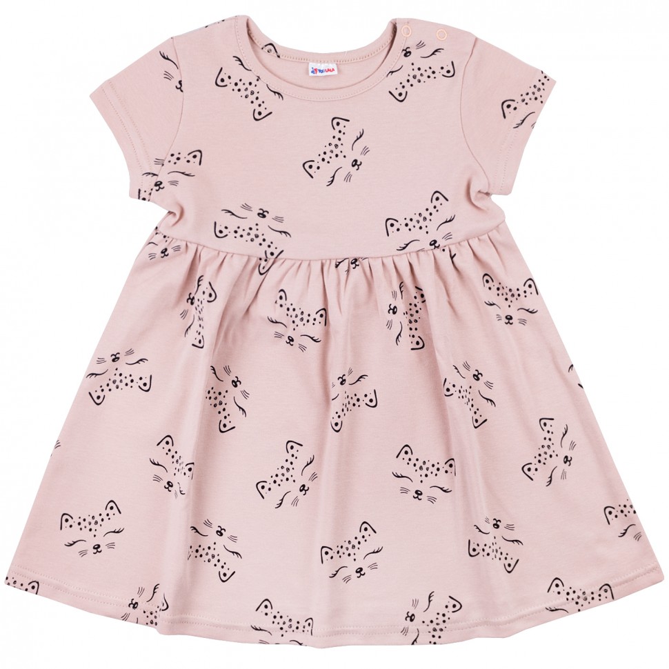 Платье детское YOULALA Кошечки,розовый, 104