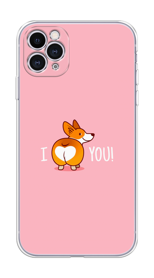 

Чехол на Apple iPhone 11 Pro "Корги I love you", Розовый;коричневый;белый, 12350-1