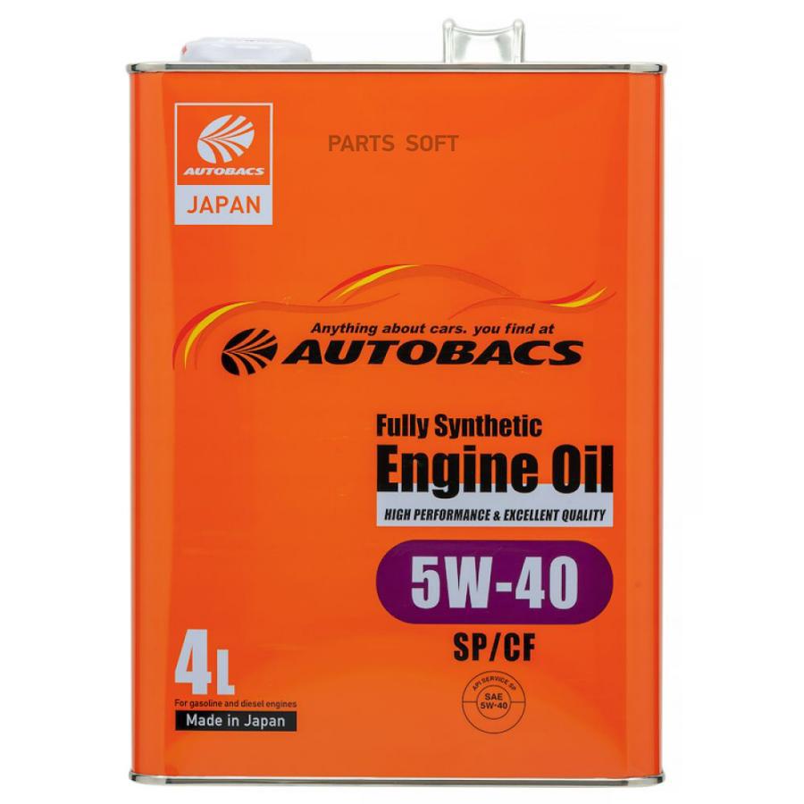 

Моторное масло AUTOBACS ENGINE OIL SP/CF 5W40 4л