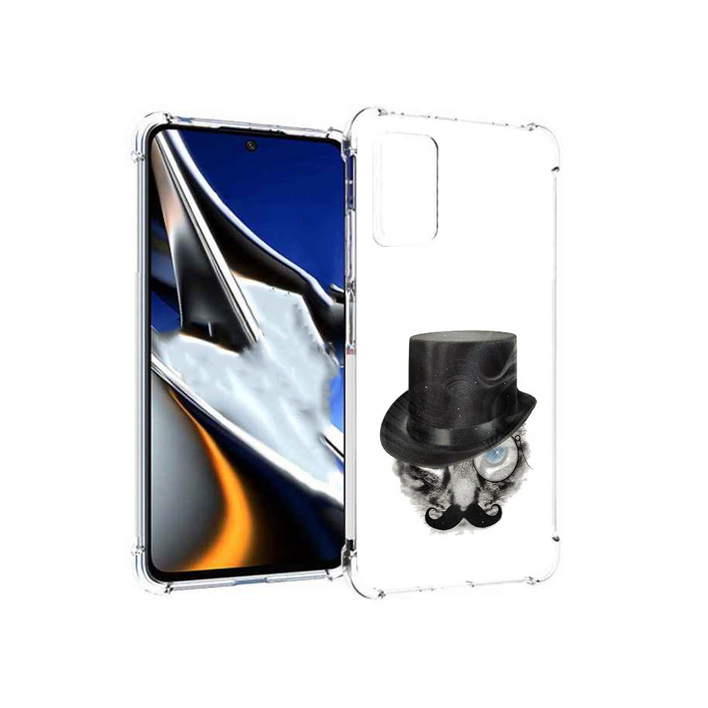 

Чехол MyPads Tocco для Xiaomi Poco X4 Pro 5G интелегентный кот, Прозрачный, Tocco