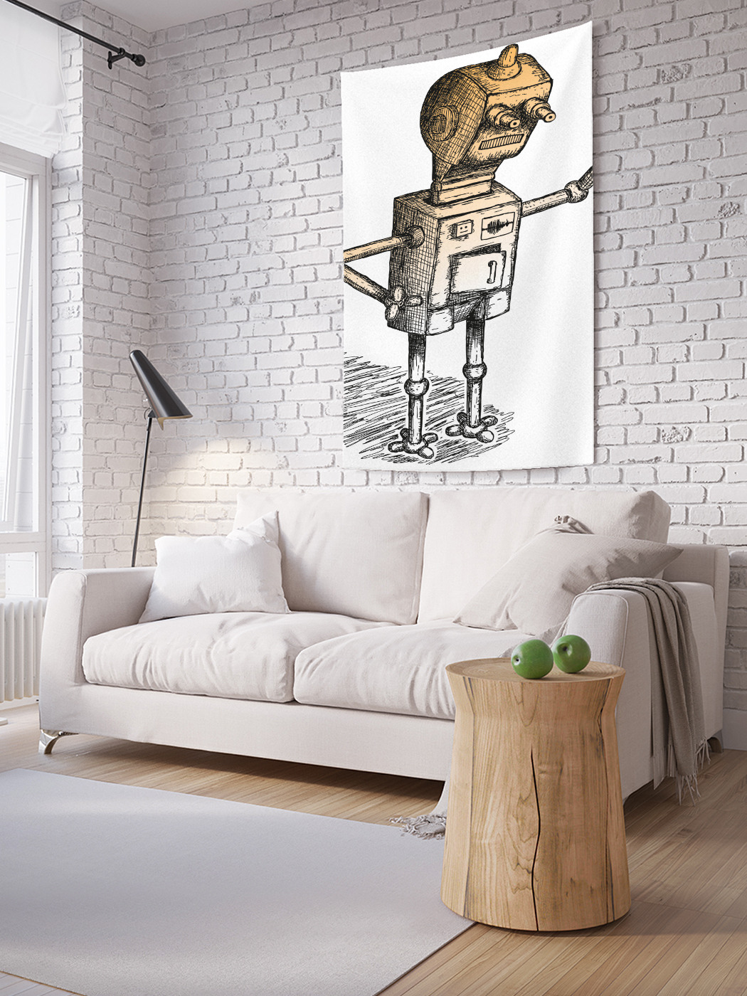 фото Вертикальное фотопанно на стену joyarty "помощник-робот", 150x200 см
