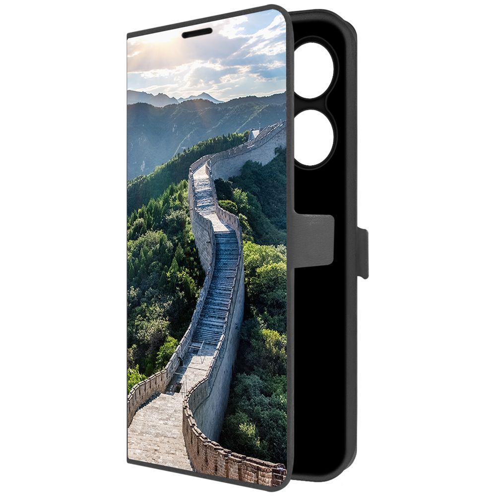 

Чехол-книжка Krutoff Eco Book для Xiaomi Poco C61 Китай, Великая Стена (черный)