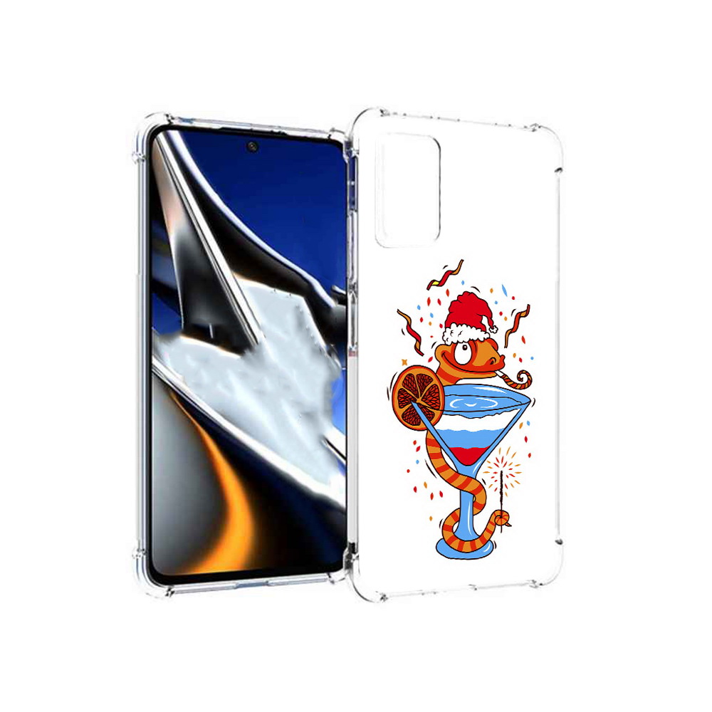 

Чехол MyPads Tocco для Xiaomi Poco X4 Pro 5G змейка, Прозрачный, Tocco