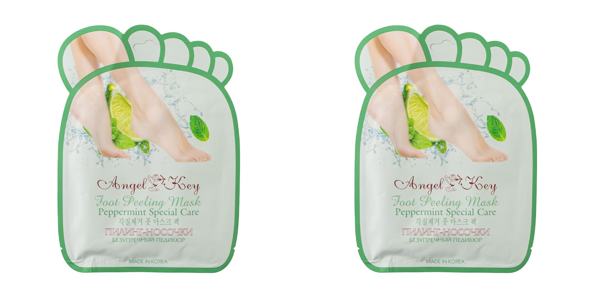 Пилинг-носочки Angel Key fruit peeling mask с экстрактом мяты 30г 2шт angel key 4skin пилинг носочки angel key