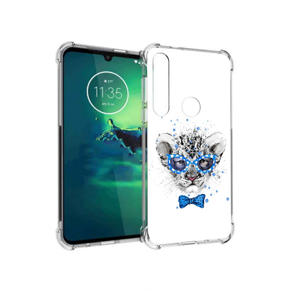 

Чехол MyPads Tocco для Motorola Moto G8 Plus тигренок с бабочкой (PT227062.344.642), Прозрачный, Tocco