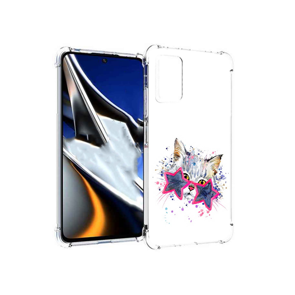 

Чехол MyPads Tocco для Xiaomi Poco X4 Pro 5G звездные очки, Прозрачный, Tocco