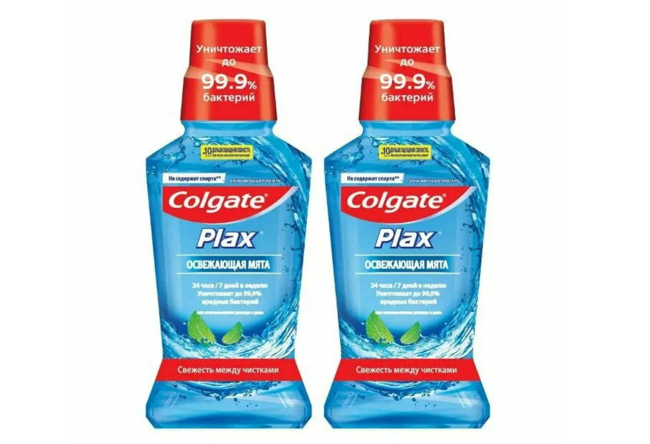 Ополаскиватель полости рта Colgate Plax Total Освежающая мята, 250 мл х 2 шт