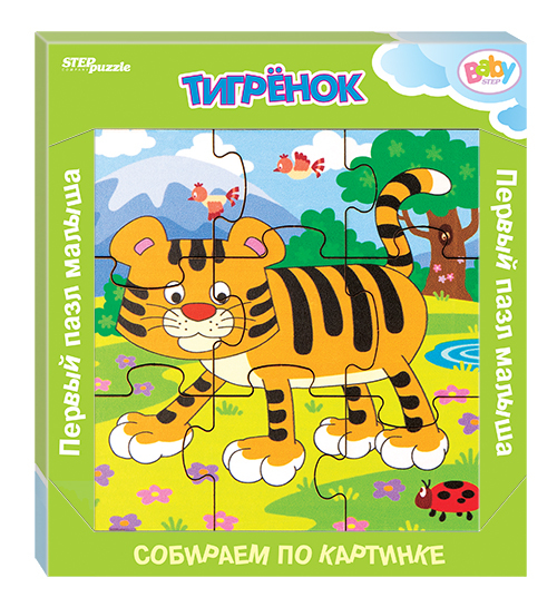 

Деревянный пазл Step Puzzle Животные 9 деталей Тигренок, 89049