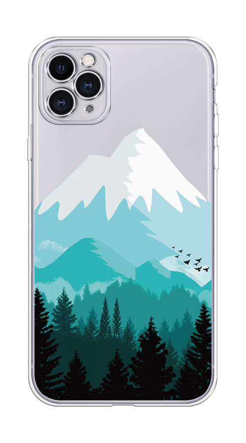 

Чехол на Apple iPhone 11 Pro Max "Синяя снежная гора", Белый;голубой, 12250-2