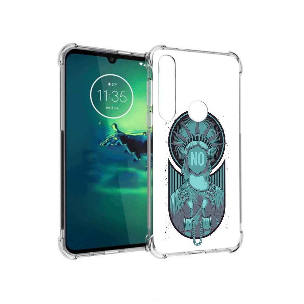 

Чехол MyPads Tocco для Motorola Moto G8 Plus статуя свободы зеленый (PT227062.344.623), Прозрачный, Tocco